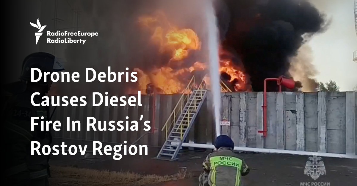 Drone Debris Causes Diesel Fire In Russia’s Rostov Region