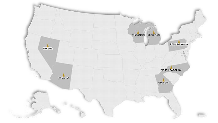 Seven 'toss-up' battleground states are set to decide the US presidential election