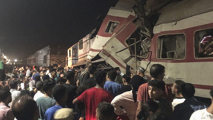 At least three people killed after two passenger trains collide in northern Egypt