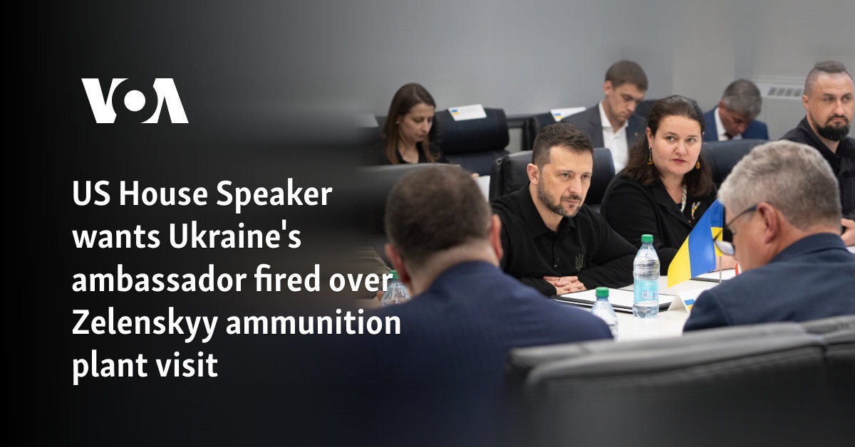 US House Speaker wants Ukraine’s ambassador fired over Zelenskyy ammunition plant visit