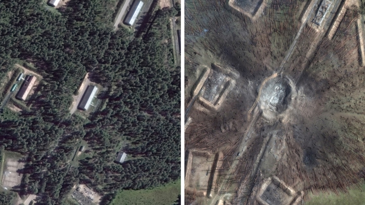 Satellite Images Reveal Massive Scale Of Russian Ammunition Storage Explosions