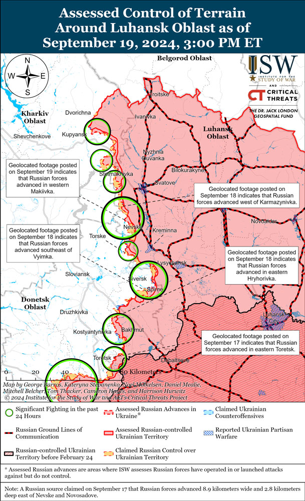 ISW: Ukraine regains territory near Pokrovsk, Russians make marginal gains in several regions