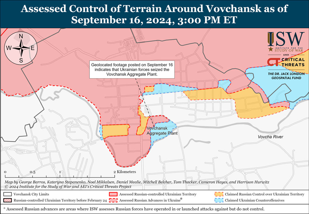 ISW: Ukraine advances in Vovchansk, near Pokrovsk, Russians make gains near Kreminna and Chasiv Yar