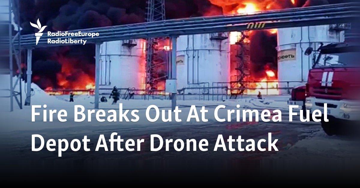 Fire Breaks Out At Crimea Fuel Depot After Drone Attack