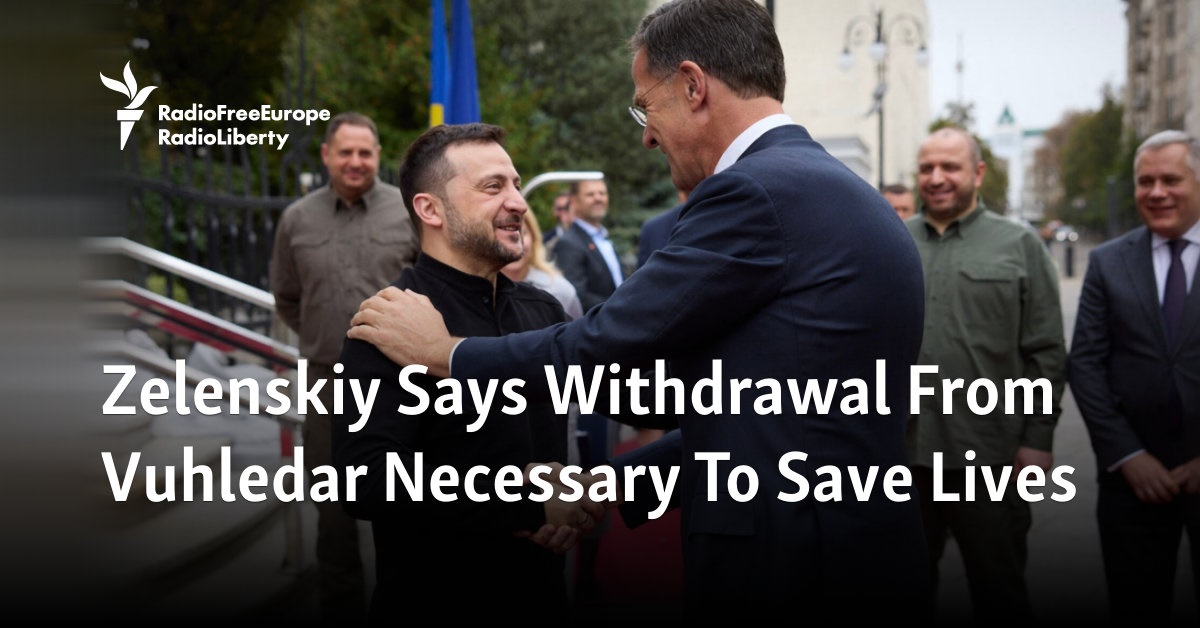 Zelenskiy Says Withdrawal From Vuhledar Necessary To Save Lives