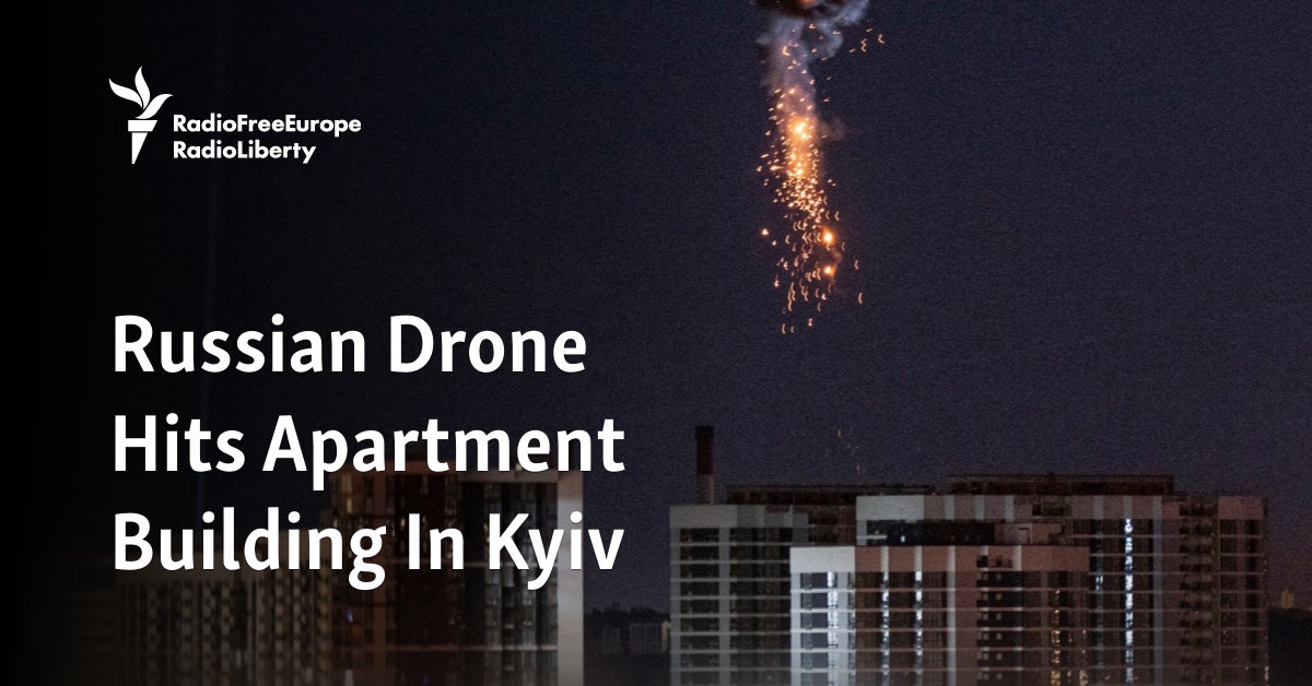 Russian Drone Hits Apartment Building In Kyiv