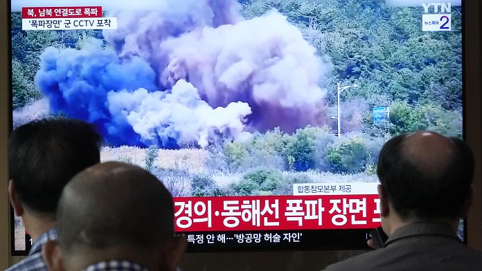 North Korea blows up inter-Korean roads in display of cross-border aggression