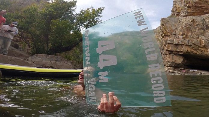 Frenchman breaks world record with 44-metre 'death dive'