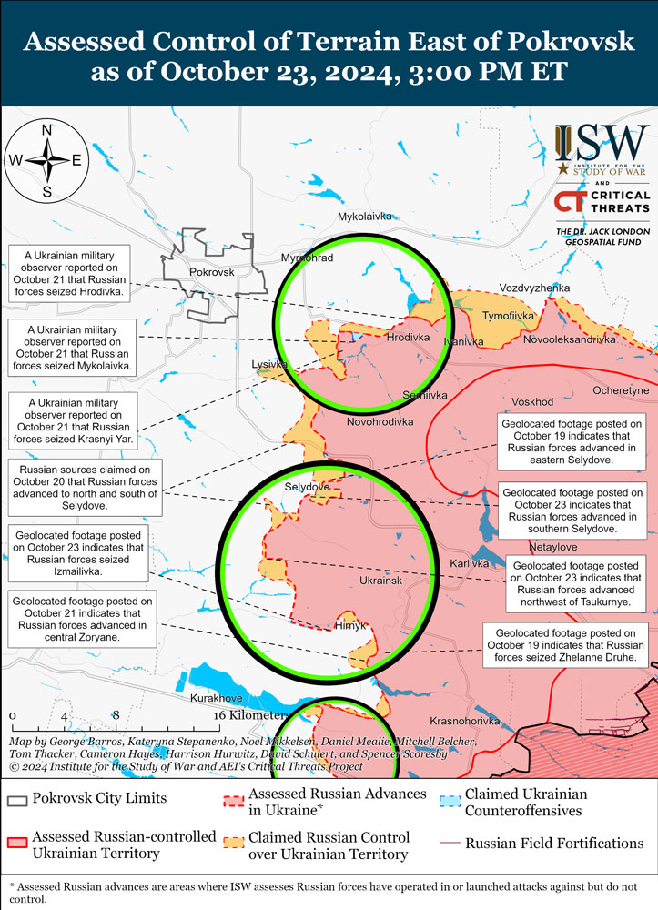 ISW: Russian troops advance in northeastern Selydove while main objective stalls