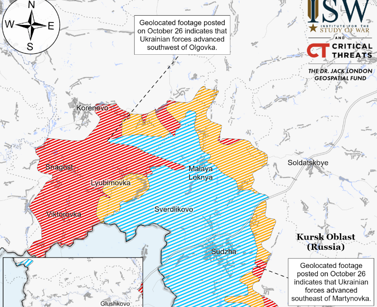 ISW: Ukraine pushes forward in Kursk Oblast while Russia gains ground near Vuhledar