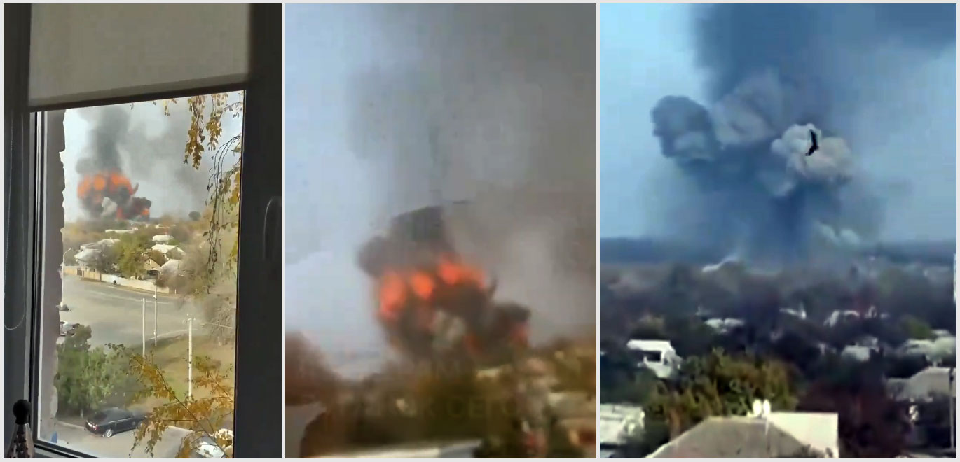 Multiple explosions rock Russian-occupied Luhansk, ammunition depot reportedly hit (video)