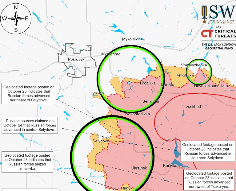 ISW: Russians exert pressure and advance near Pokrovsk and Vuhledar in Donetsk Oblast