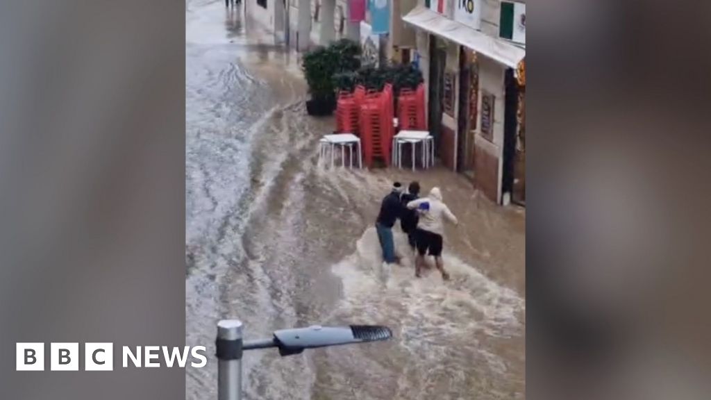 Málaga street turns into river