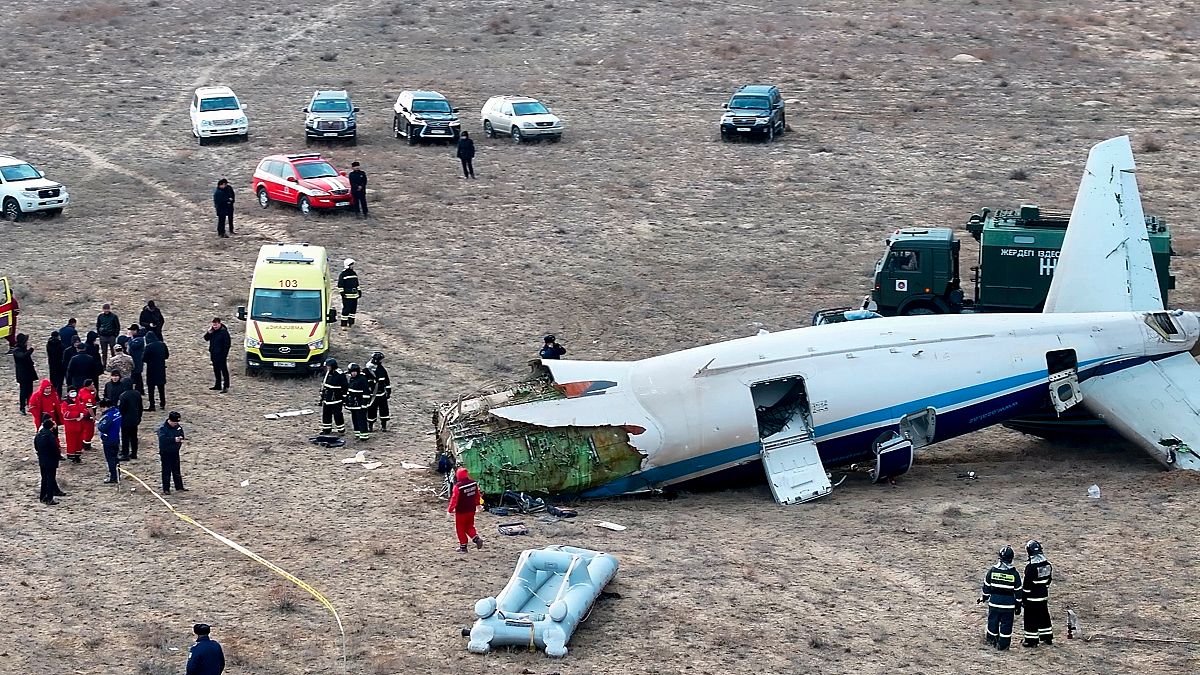 Video. Drone image of Azerbaijan Airlines crash site in Kazakhstan