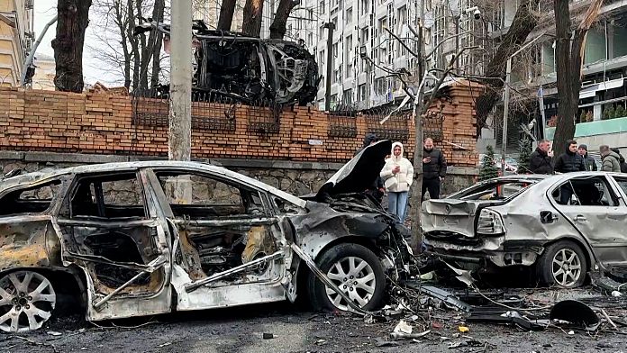 Images of destruction in Kyiv after Russian missile strikes