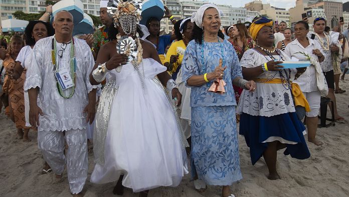 Afro-Brazilians pay tribute to their sea goddess to mark the new year