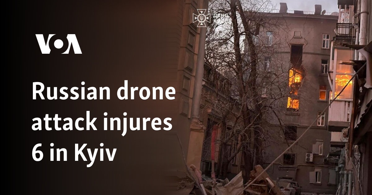 Russian drone attack injures 6 in Kyiv