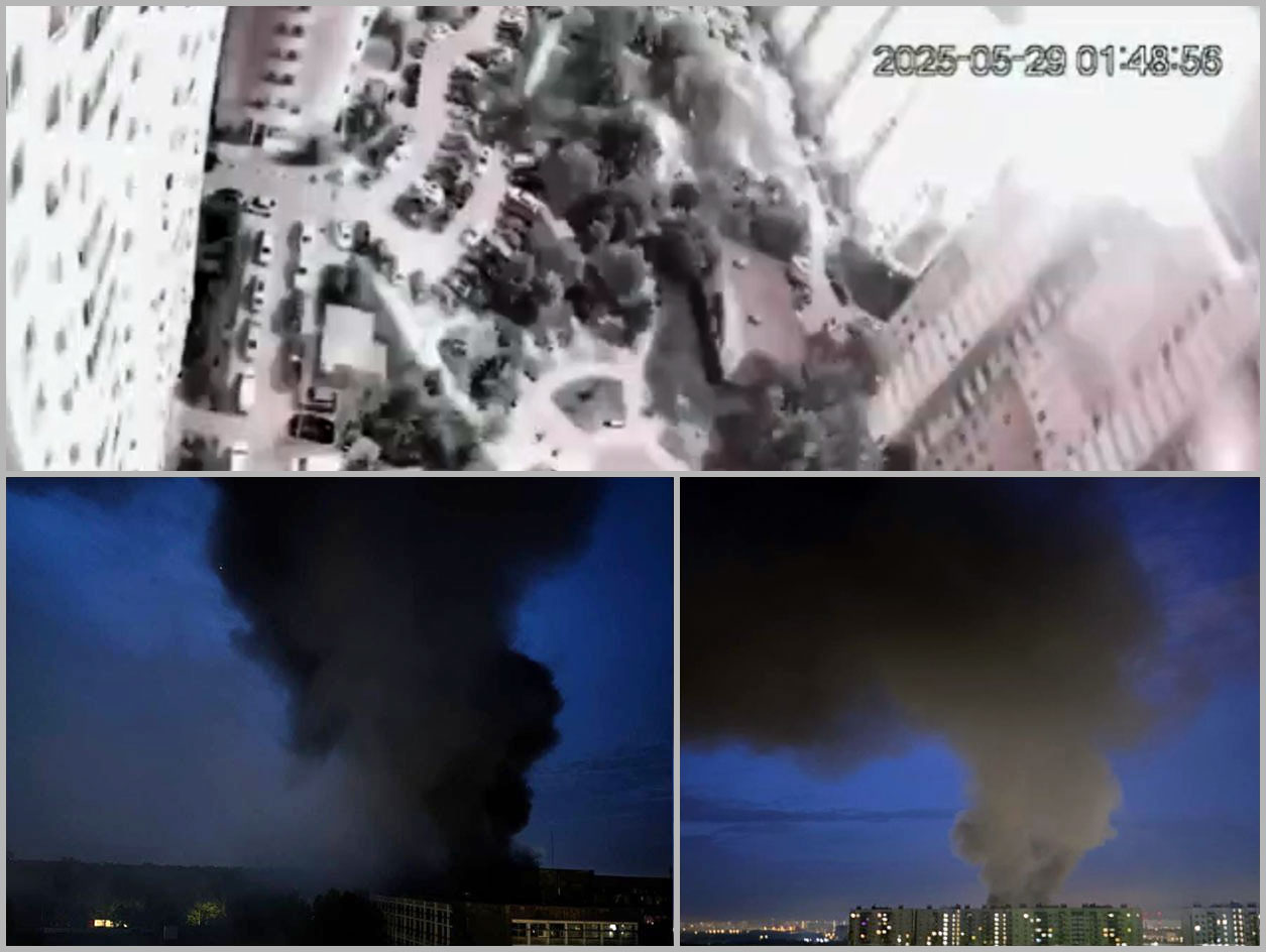 Drones attack Moscow. Strategic defense plant burns in Saint Petersburg