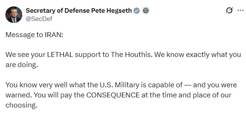Defense Secretary Pete Hegseth threatens Iran: 'You will pay the CONSEQUENCE' – Forexlive | Forex News, Technical Analysis & Trading Tools