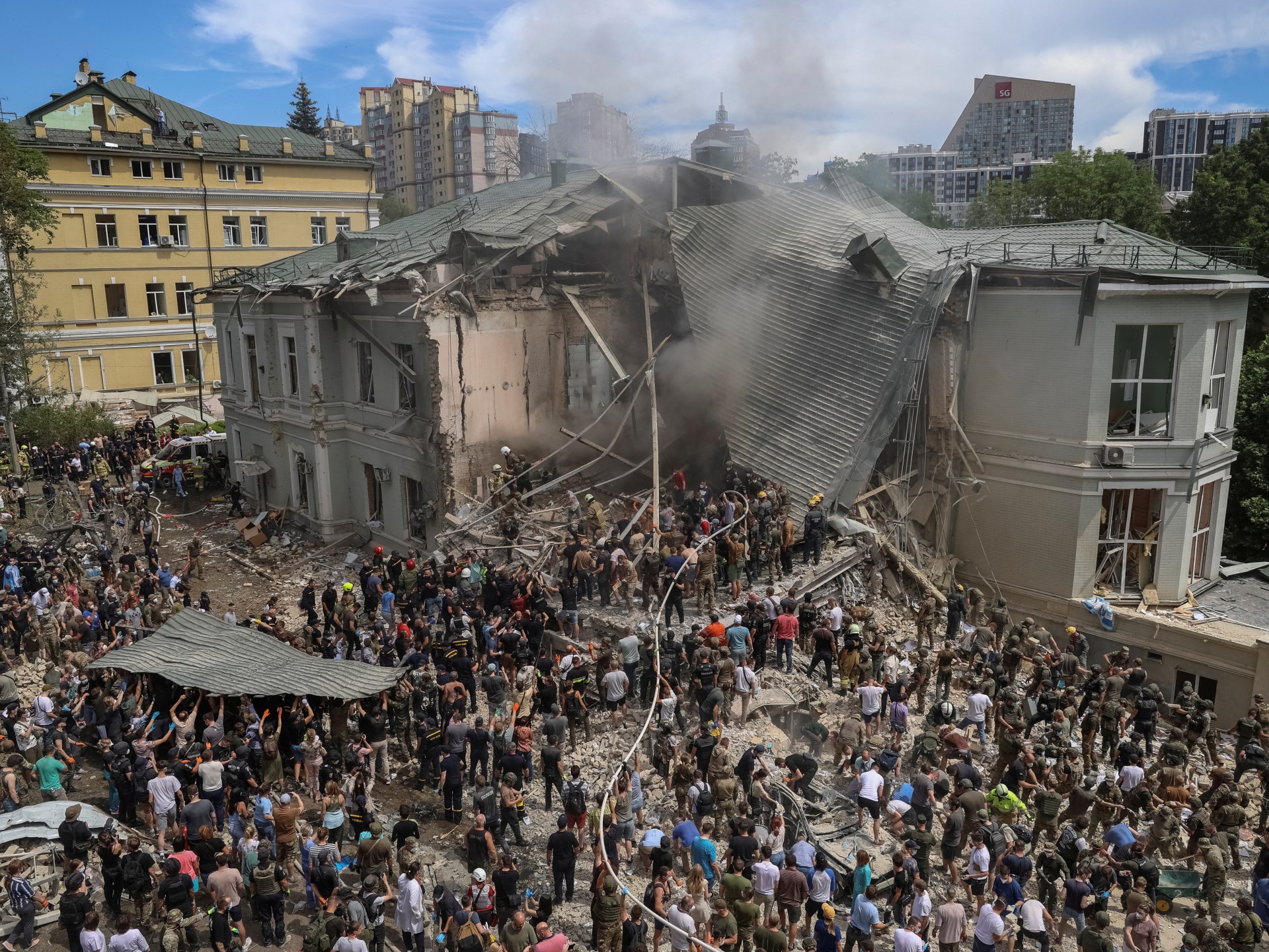 Photos: At least 31 killed as Russia bombs Ukraine; children’s hospital hit | Russia-Ukraine war News