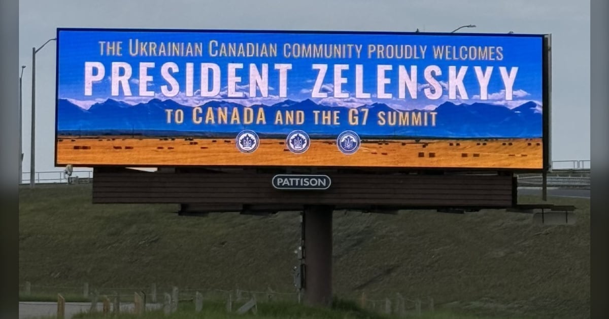 Billboard welcomes Ukrainian President Zelenskyy to Calgary as he attends G7 summit – CTV News