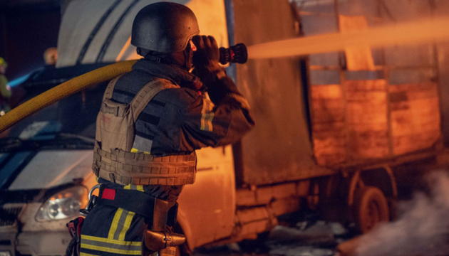 Russians strike industrial enterprise in Zaporizhzhia with four Shaheds at night