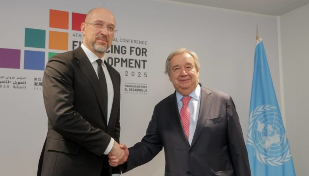 PM Shmyhal meets Guterres in Spain, calls for sustained international pressure on Russia