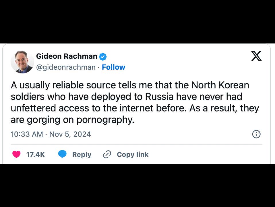 North Korean Troops Get Sent To Bolster Russia’s War On Ukraine, Immediately Begin “Gorging On Pornography”