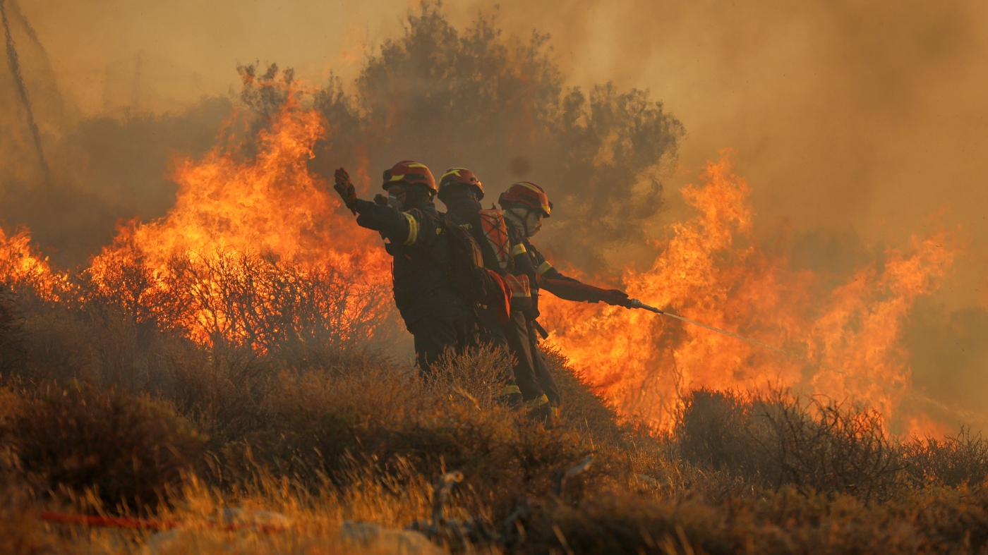 Firefighters race to contain wildfires in Greece : NPR