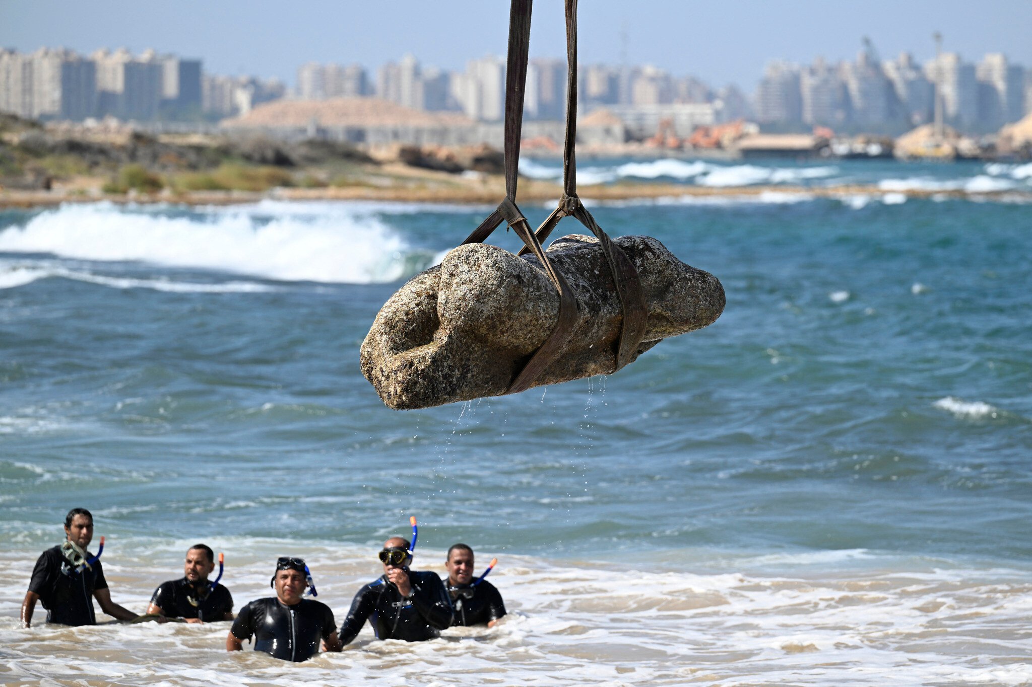 Egypt unveils 2,000-year old ruins carefully extracted from waters off Alexandria