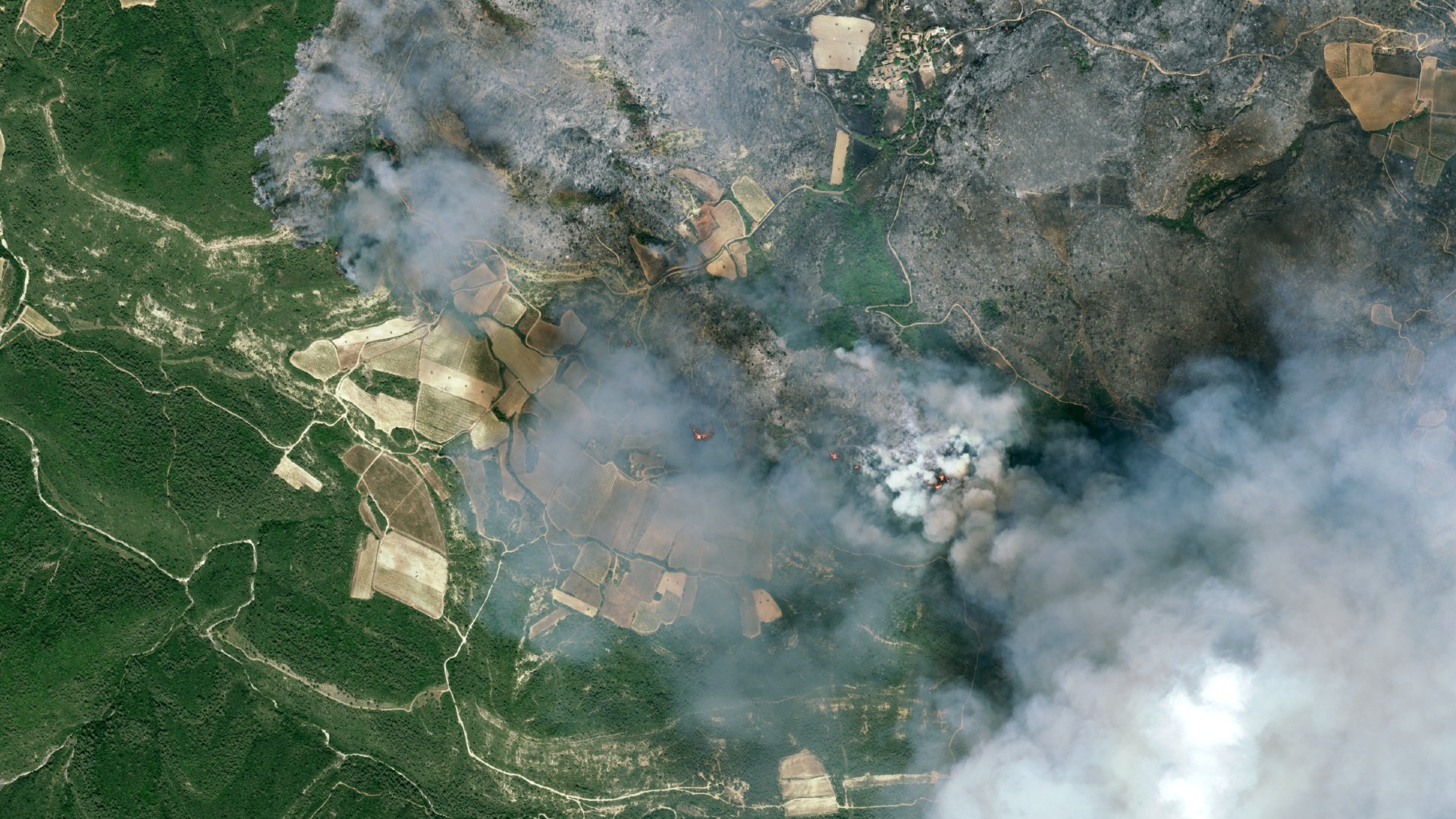 Satellites watch France’s largest wildfire in 75 years