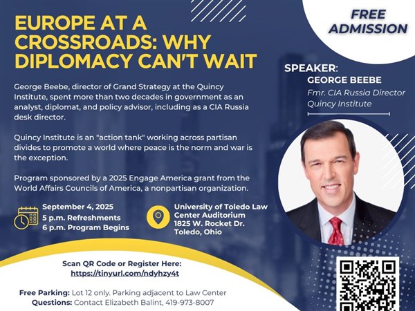 Need for diplomacy in Europe topic of former CIA expert’s Thursday talk