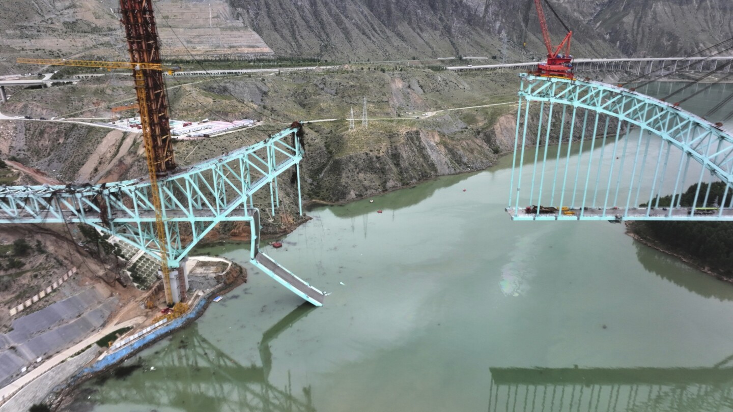 Collapse of railway bridge under construction in China’s Qinghai province kills at least 12