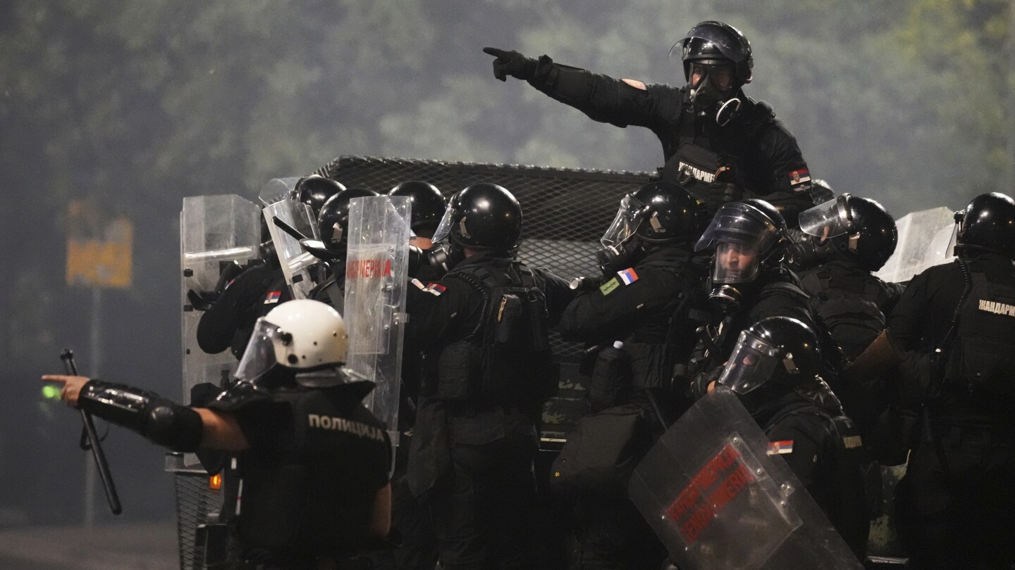 Serbian president Vucic vows tough response to protesters after riots