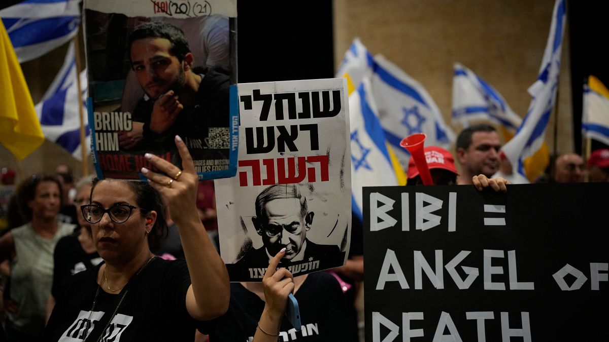 Video. Protesters rally at Ben Gurion Airport against Netanyahu before US vis