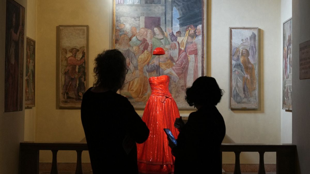Giorgio Armani creations interplay with Italian masterpieces at new Milan exhibition