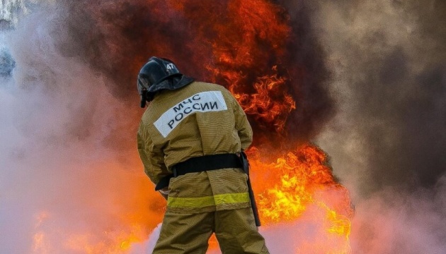 Drone attack on Crimea, oil depot on fire in Hvardiiske