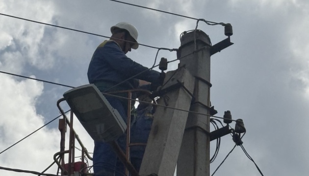 Electricity restored to over 95% of subscribers in Zaporizhzhia