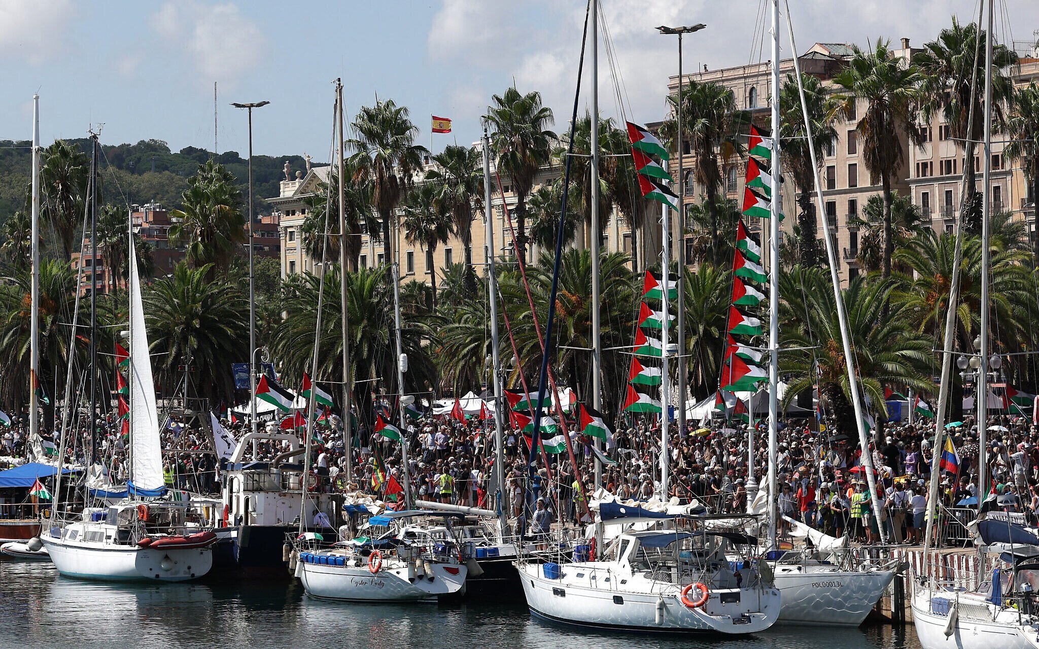 Storm forces Thunberg’s blockade-busting Gaza flotilla back to port in Barcelona