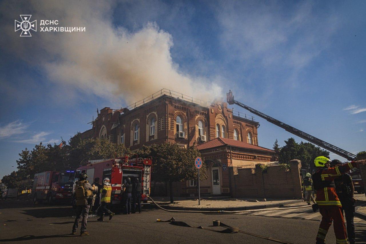 Video shows moment Russian drone hits Kharkiv university building; 4 injured