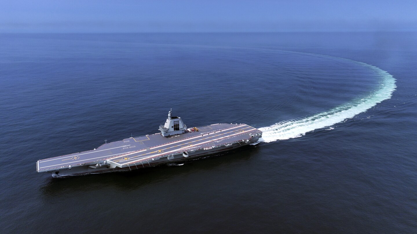 China’s Fujian aircraft carrier transits Taiwan Strait