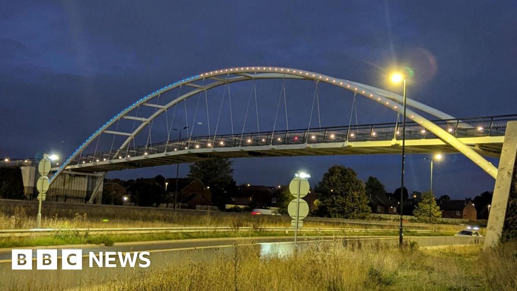 Repair planned for A52 bridge lights stuck on Ukraine colours