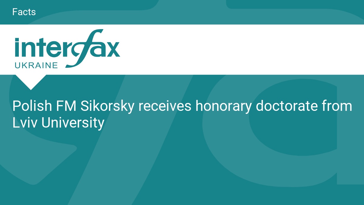 Polish FM Sikorsky receives honorary doctorate from Lviv University