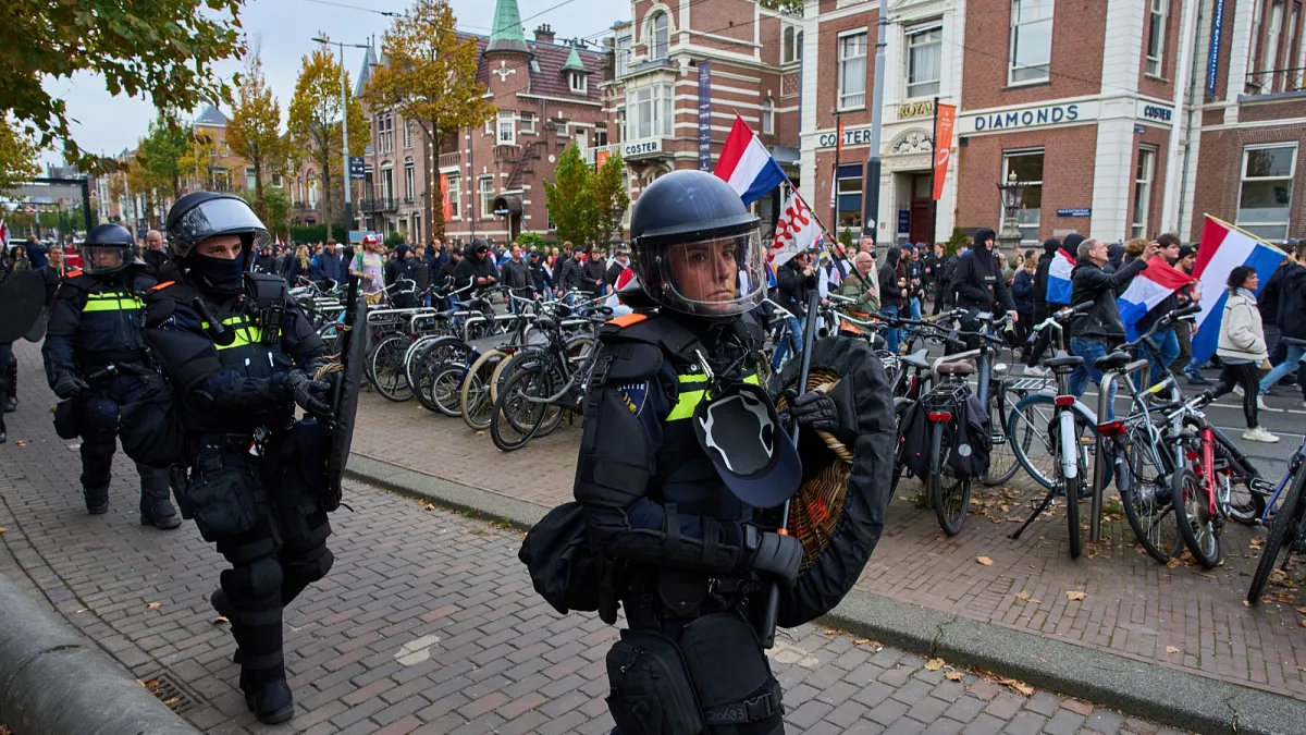 Dozens arrested after anti-immigration protest in Amsterdam escalates