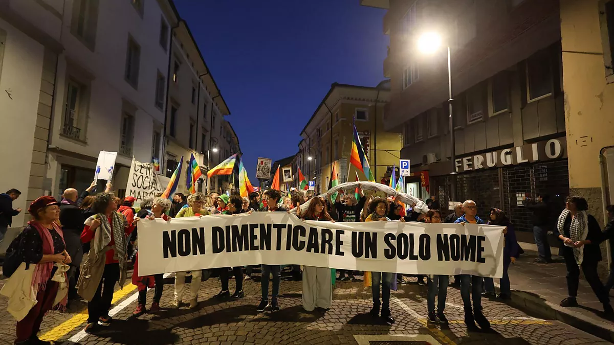 Video. Thousands protest in Udine ahead of Italy–Israel World Cup qualifier