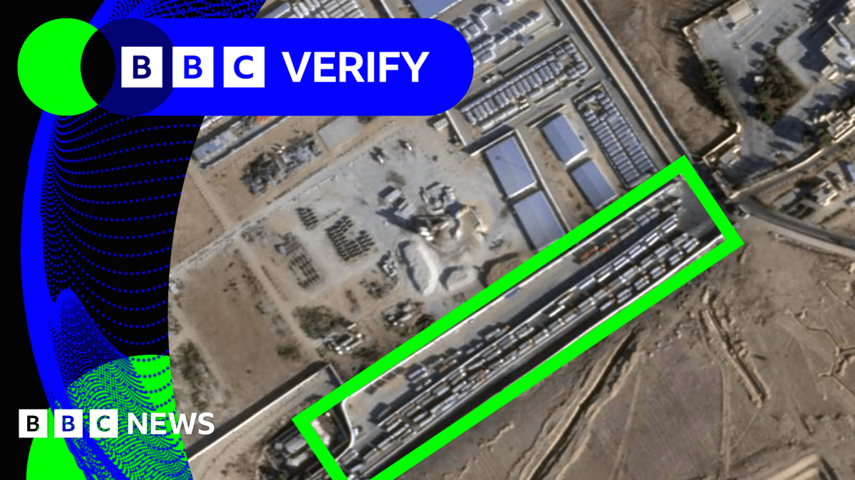BBC Verify Live: Satellite images show aid lorries at Gaza border, and Ukraine gas plant attacked