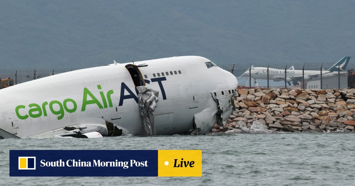 2 dead after Emirates plane slides off Hong Kong runway, apparently hits ground vehicle