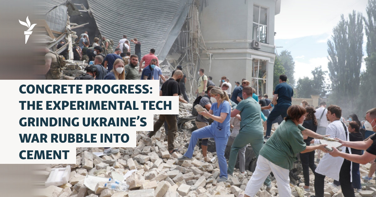 The Experimental Tech Grinding Ukraine’s War Rubble Into Cement