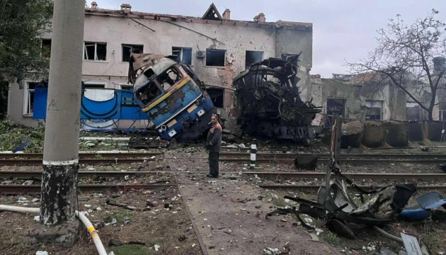 Aftermath of Russian attacks on Ukrainian rail network