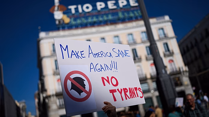 'No Kings' protests against Trump held across Europe in solidarity with US citizens